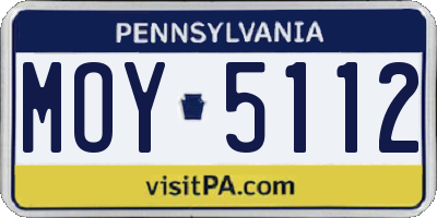 PA license plate MOY5112