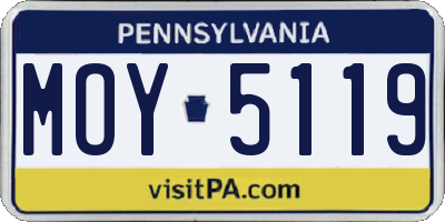 PA license plate MOY5119