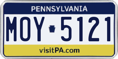 PA license plate MOY5121