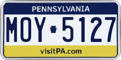 PA license plate MOY5127