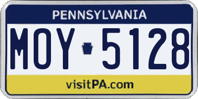 PA license plate MOY5128
