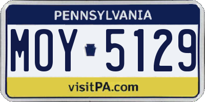 PA license plate MOY5129