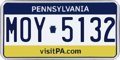 PA license plate MOY5132