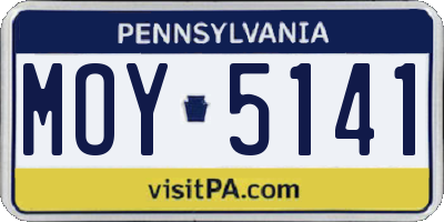 PA license plate MOY5141