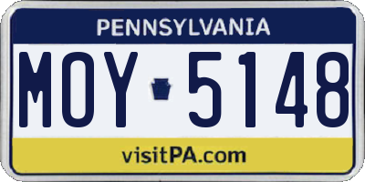 PA license plate MOY5148