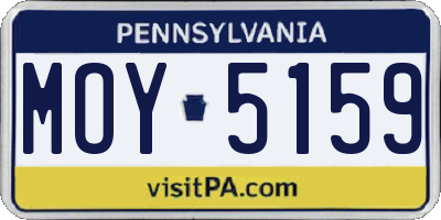 PA license plate MOY5159