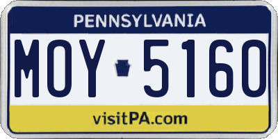 PA license plate MOY5160