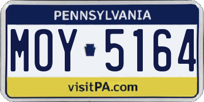 PA license plate MOY5164