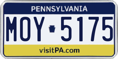 PA license plate MOY5175