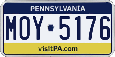 PA license plate MOY5176