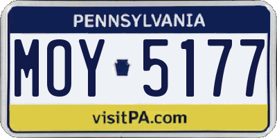 PA license plate MOY5177