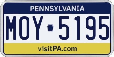 PA license plate MOY5195
