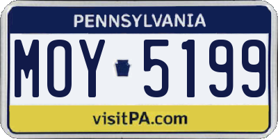 PA license plate MOY5199