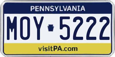 PA license plate MOY5222