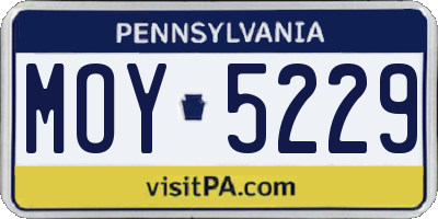 PA license plate MOY5229