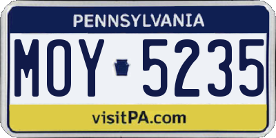 PA license plate MOY5235