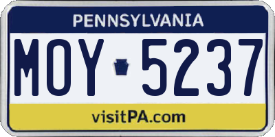 PA license plate MOY5237