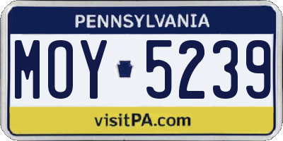 PA license plate MOY5239
