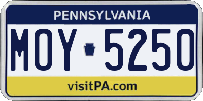 PA license plate MOY5250