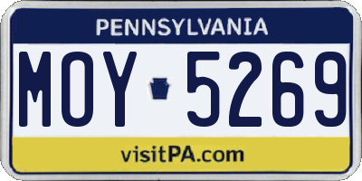 PA license plate MOY5269