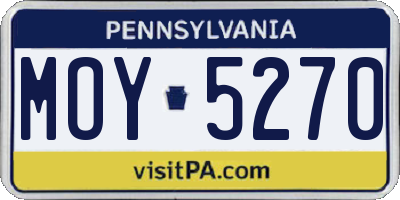 PA license plate MOY5270
