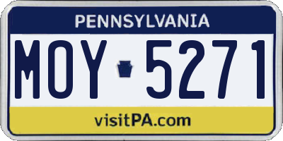 PA license plate MOY5271