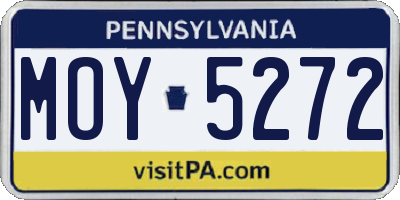 PA license plate MOY5272