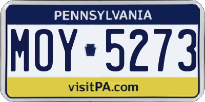 PA license plate MOY5273