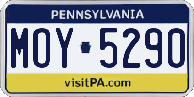 PA license plate MOY5290