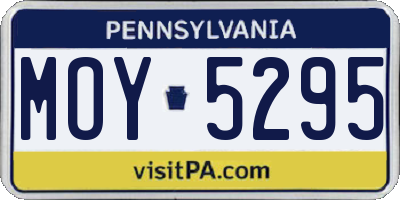 PA license plate MOY5295