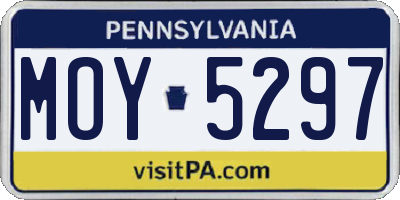 PA license plate MOY5297