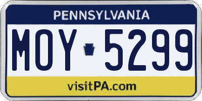 PA license plate MOY5299