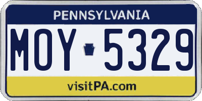 PA license plate MOY5329