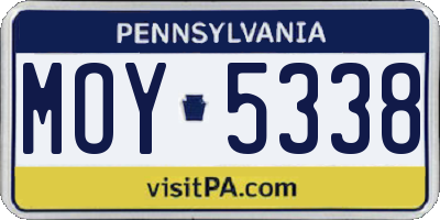PA license plate MOY5338