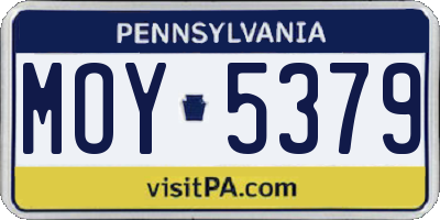 PA license plate MOY5379