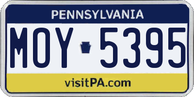 PA license plate MOY5395