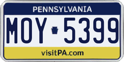 PA license plate MOY5399