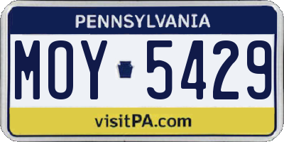 PA license plate MOY5429