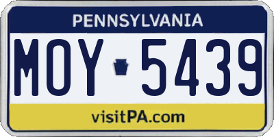 PA license plate MOY5439