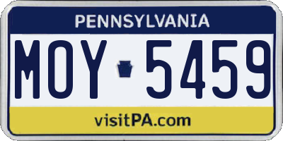 PA license plate MOY5459