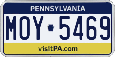 PA license plate MOY5469