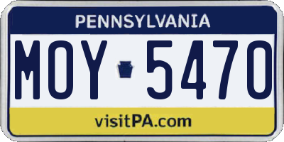 PA license plate MOY5470