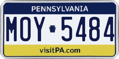 PA license plate MOY5484