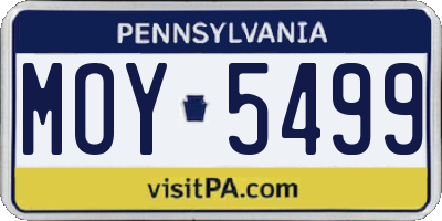 PA license plate MOY5499