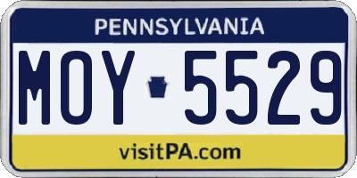 PA license plate MOY5529