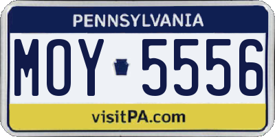 PA license plate MOY5556