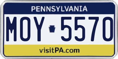 PA license plate MOY5570