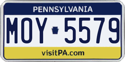 PA license plate MOY5579