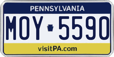 PA license plate MOY5590