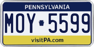 PA license plate MOY5599